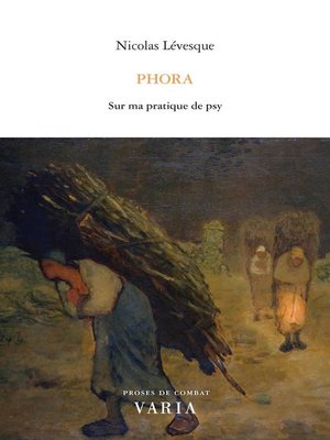 cover image of Phora. Sur ma pratique de psy